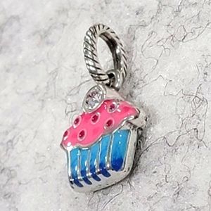 RETIRED BRIGHTON CUPCAKE PINK & BLUE CELEBRATION BIRTHDAY PARTY ABC CHARM